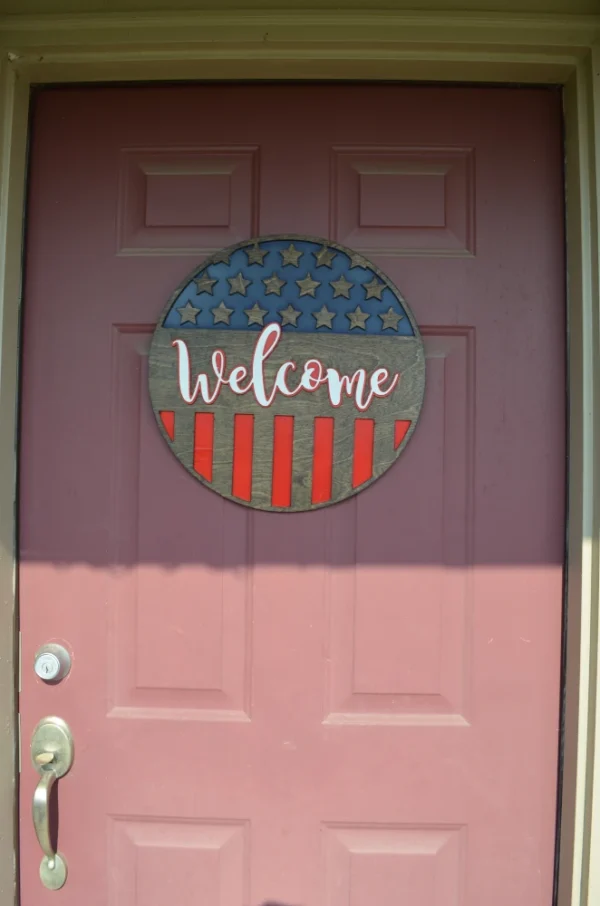 patriotic welcome sign