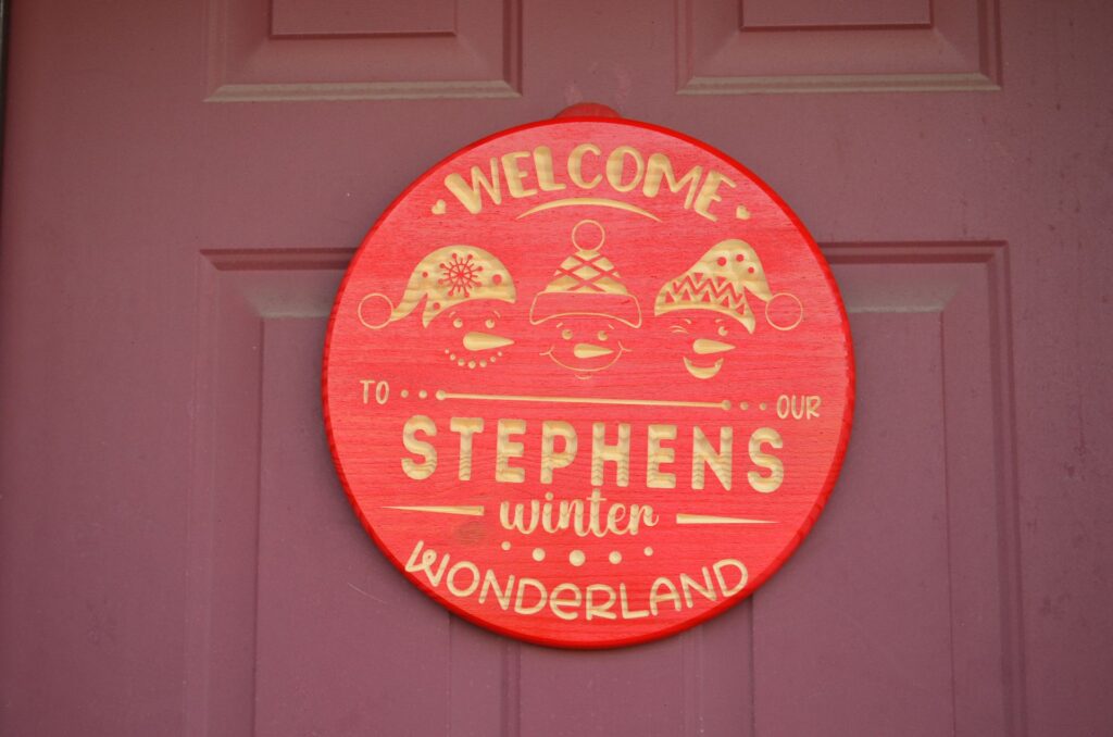 a red sign on a door